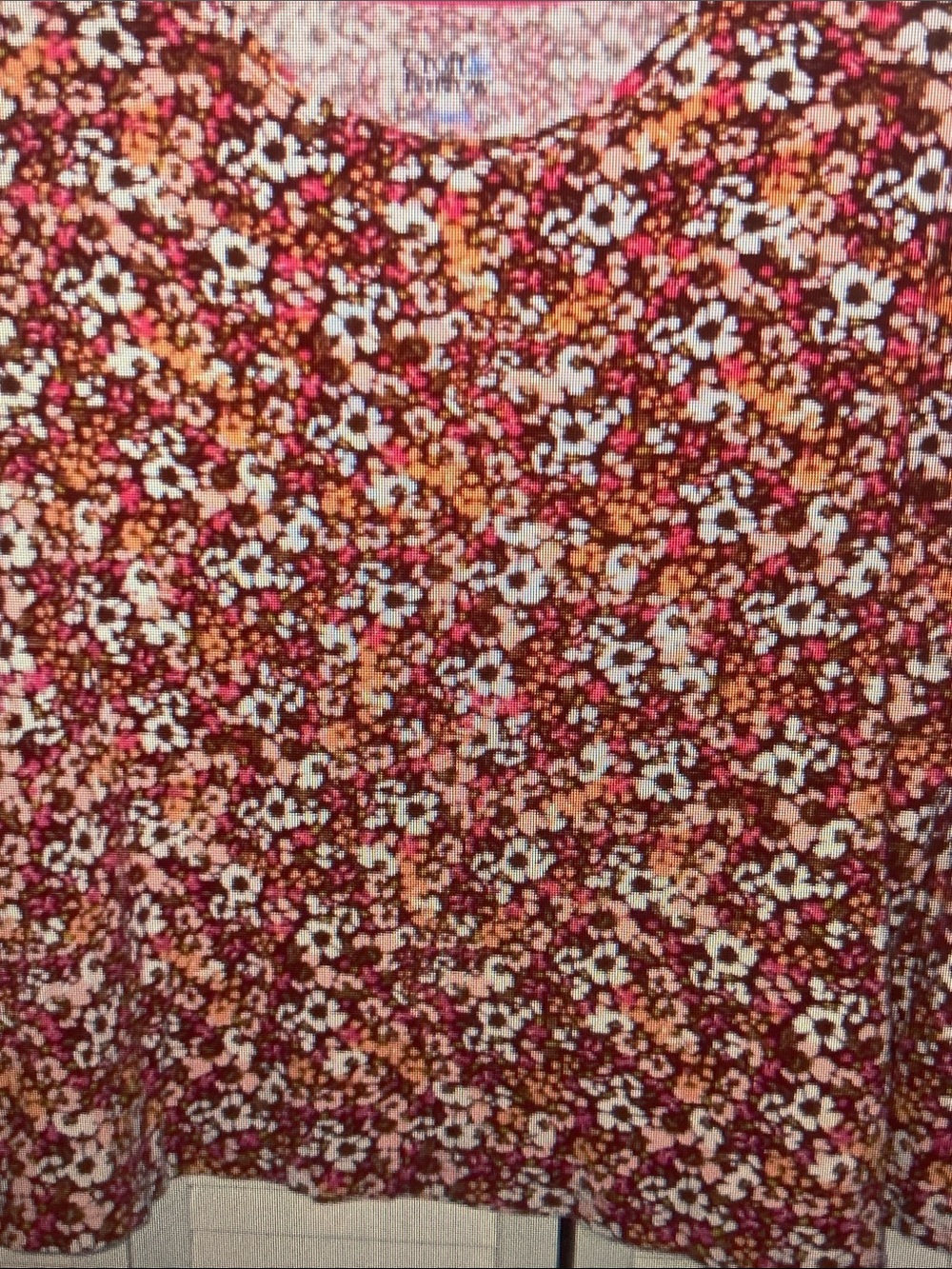 Floral Print Women's Skirt in Brown and Pink